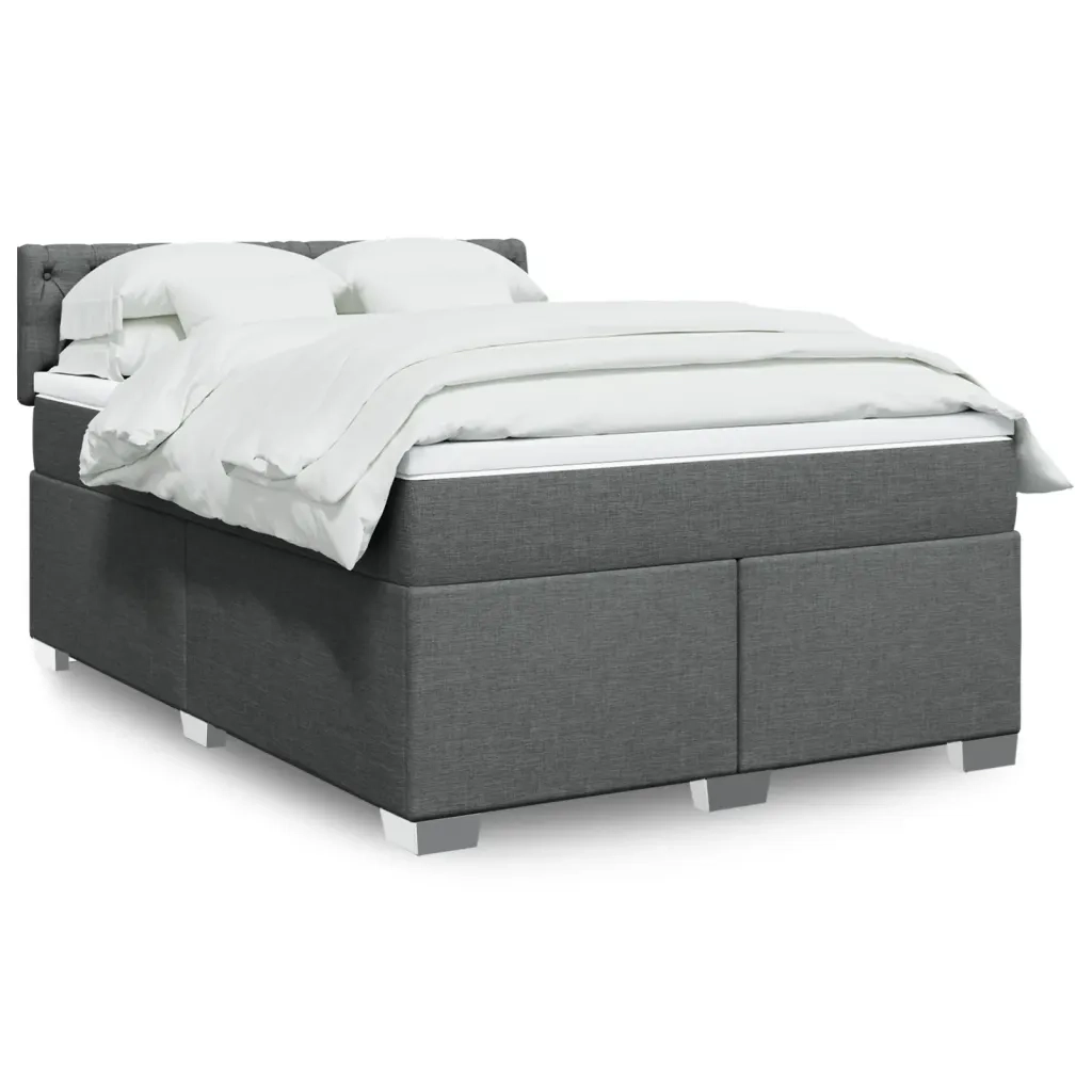 Giroletto a Molle con Materasso Grigio Scuro 160x200 cm Tessuto 3288247