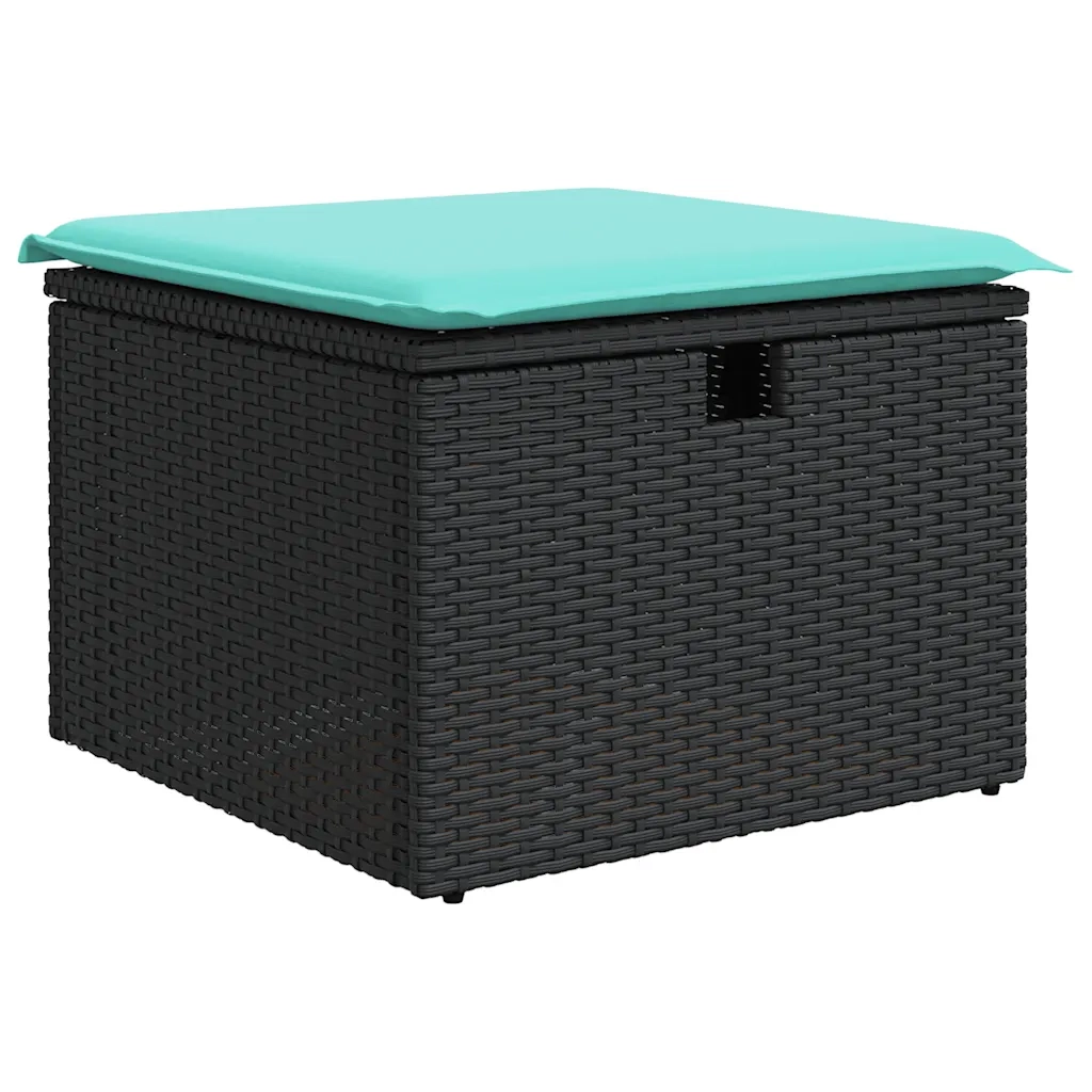 Set Divani da Giardino con Cuscini 7pz Nero Polyrattan 3327172