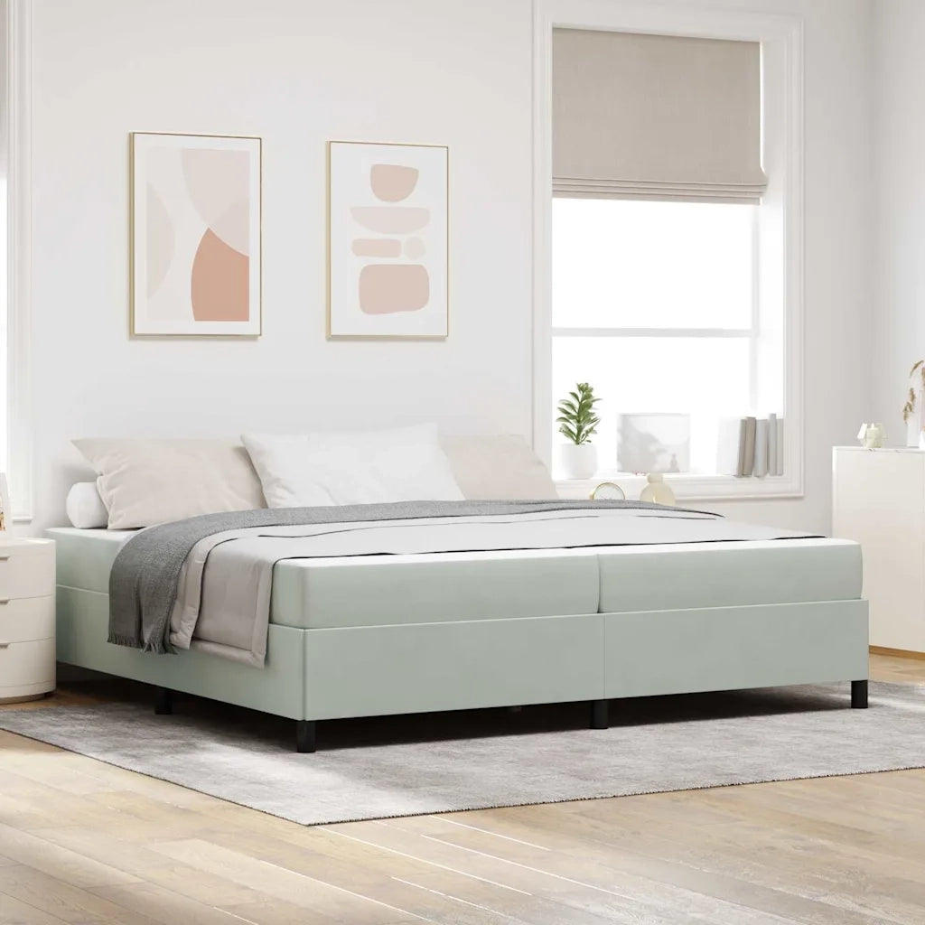 Struttura del letto Grigio chiaro 200 x 200 cm Tessuto 3399084