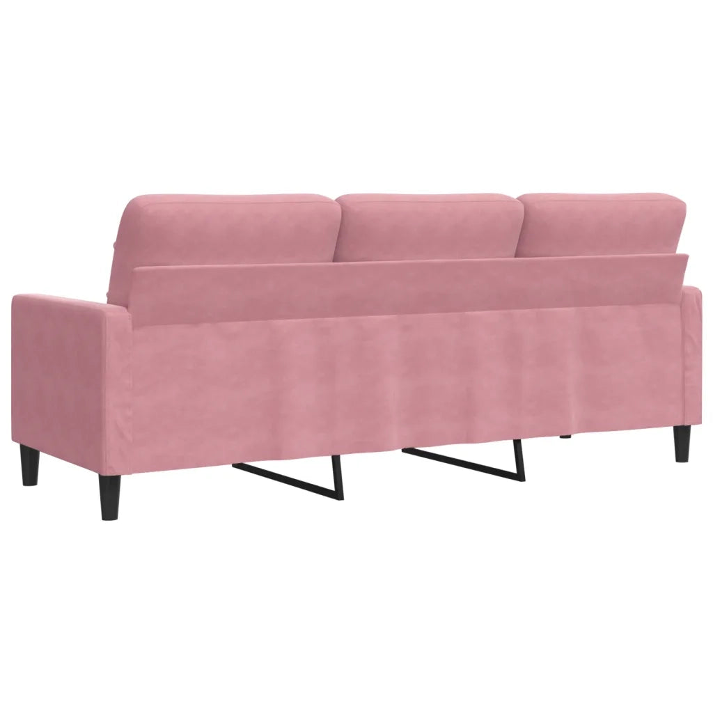 Divano a 3 Posti rosa 180 cm in Velluto 4007637