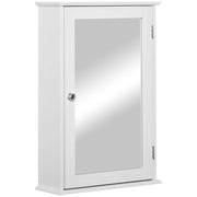 Pensile da Bagno 1 Anta Specchio 41x14x60 cm a Chiusura Magnetica Bianco