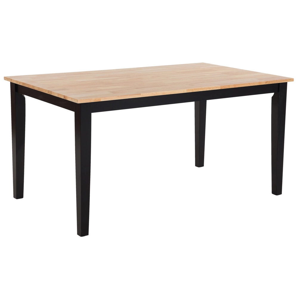 Set da pranzo in legno massello Nero con piano in legno chiaro a 6 posti 150 x 90 cm moderno scandinavo