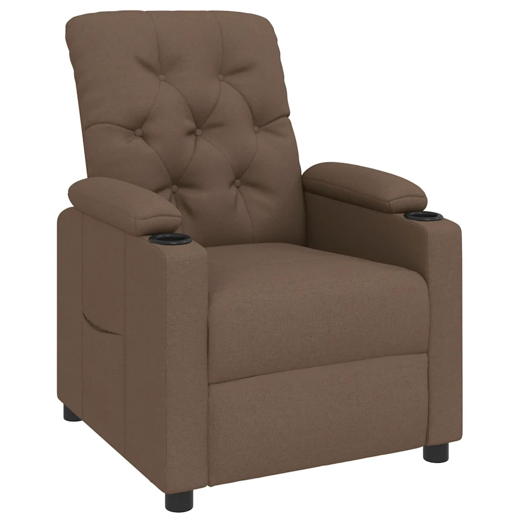 Poltrona Reclinabile in Tessuto Marrone 339106