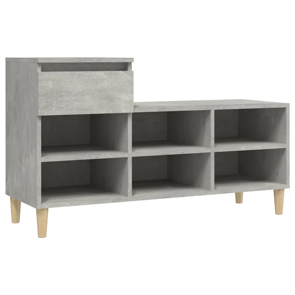 Armoire à chaussures Gris béton 102x36x60 cm Bois d'ingénierie