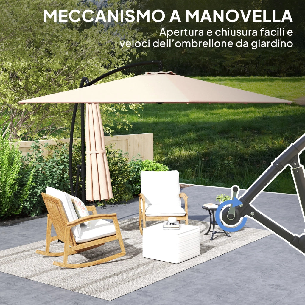 Ombrellone da Giardino Decentrato ¨C zephmum ¨C 2.5x2.5 m Cachi