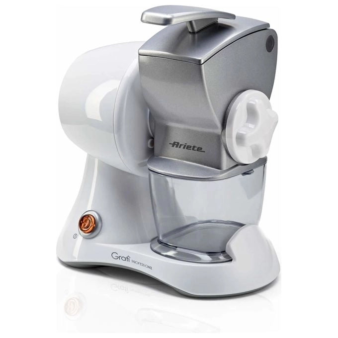 Ariete 448 Gratì Professional - Grattugia elettrica con rullo professionale - tramoggia in metallo - contenitore estraibile - 120 Watt - Argento