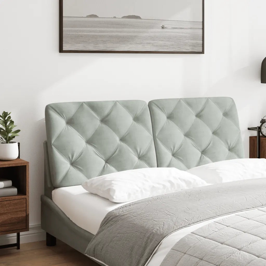 Cuscino Testiera Grigio Chiaro 137 cm in Velluto 376075