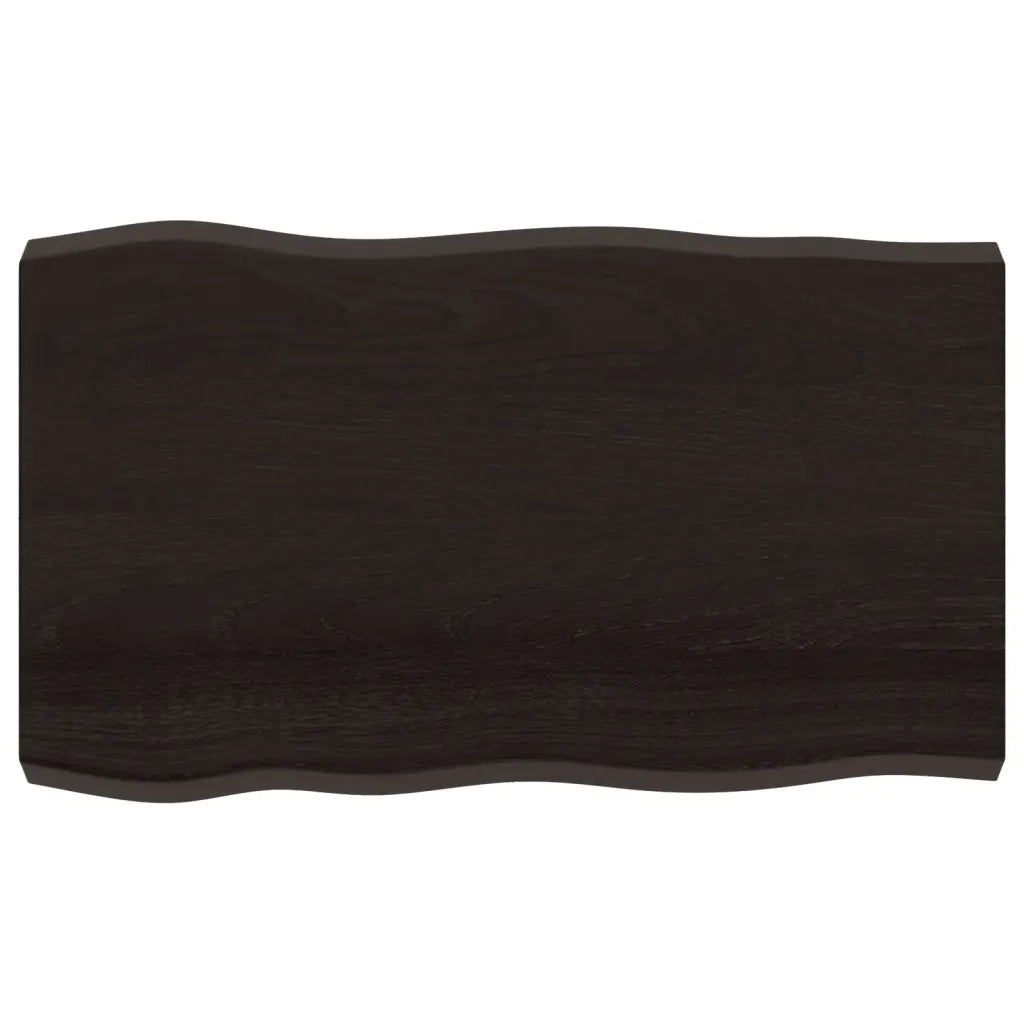Piano Tavolo Marrone Scuro 100x60x(2-6)cm Rovere Non Trattato