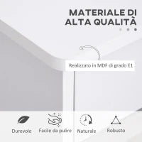 Scrivania Moderna per PC e Computer con 2 Cassetti e 1 Armadietto, Scrivania con Libreria Salvaspazio per Ufficio o Camera in Legno, Bianco
