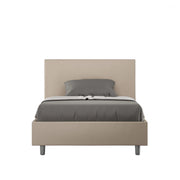 Letto imbottito 1 piazza e mezza 120x200 cm Adele - Similpelle,Tortora,Con rete