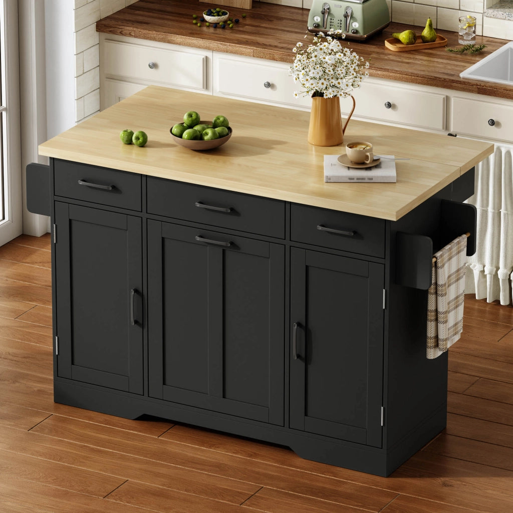 Isola Cucina Mobile con Piano Ribaltabile e Cassetto ¨C MINIMAL ¨C Bianco, 120x45x87 cm