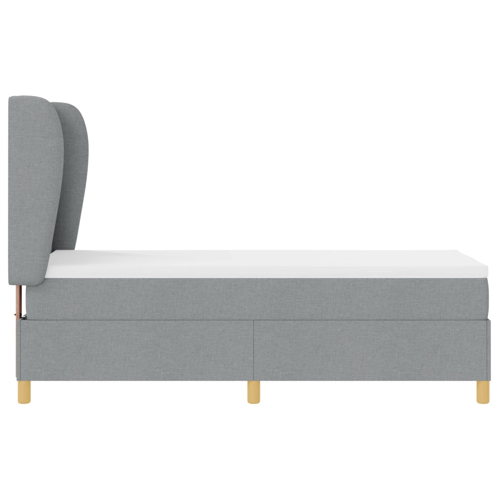 Letto a Box con Materasso Grigio Chiaro 80x200 cm Tessuto