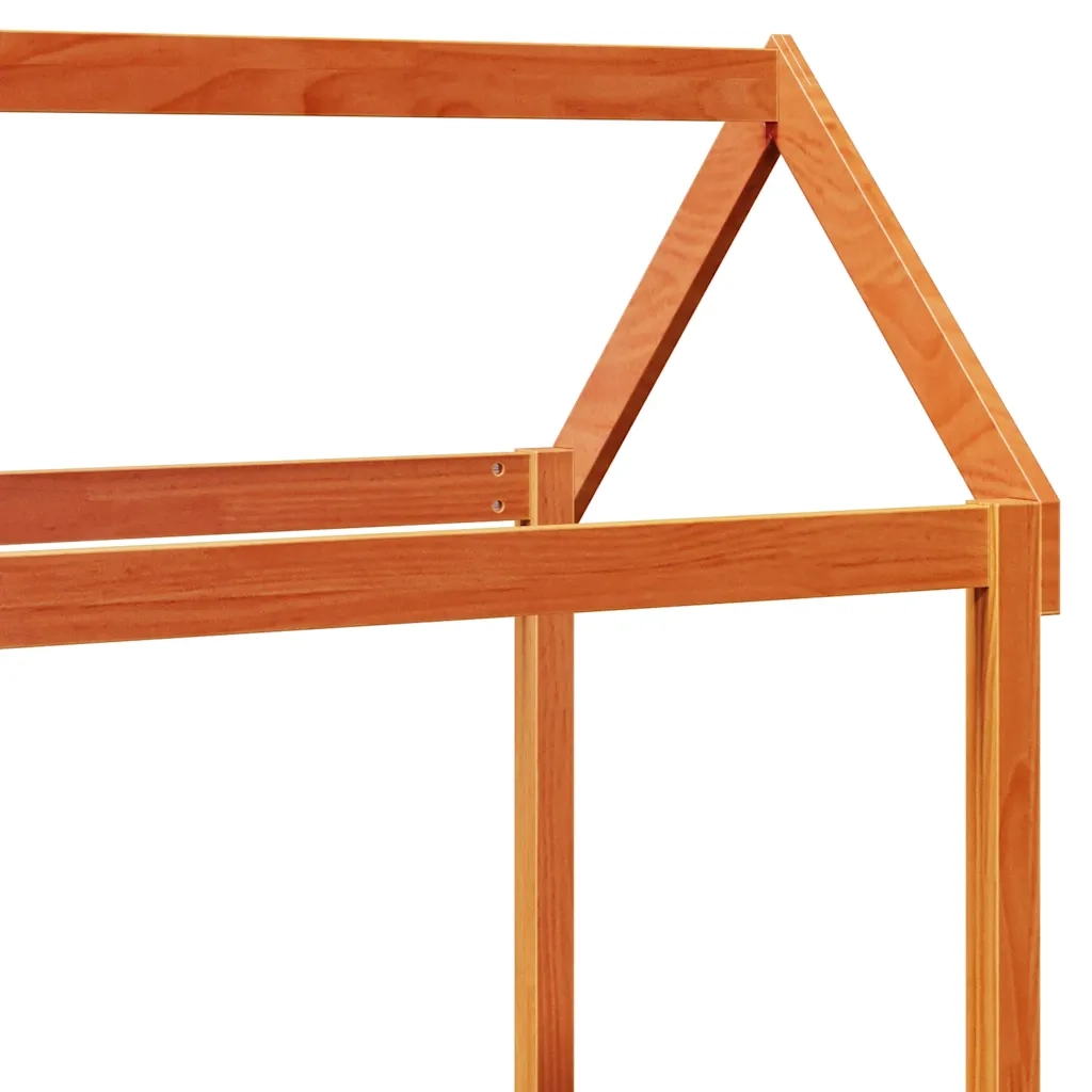Tetto Letto Bambini Marrone Cera 98x70x176,5 cm Massello Pino