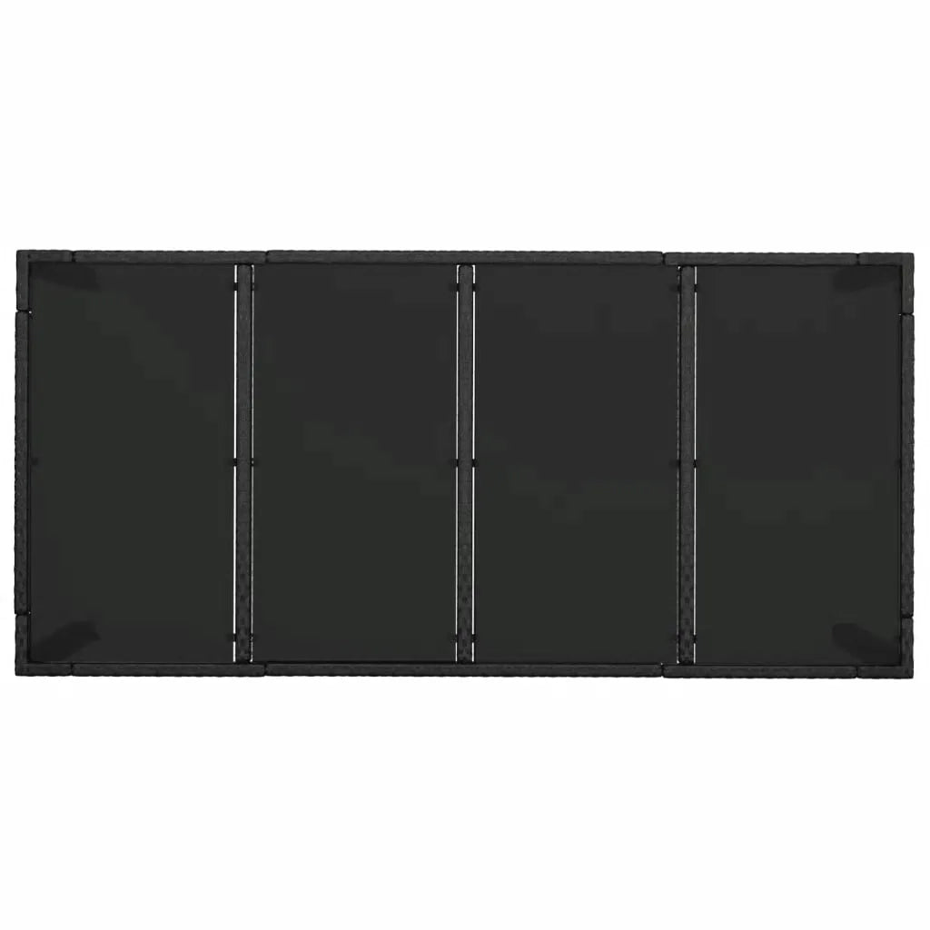 Set da Pranzo da Giardino 7 pz Nero con Cuscini in Polyrattan 3157955
