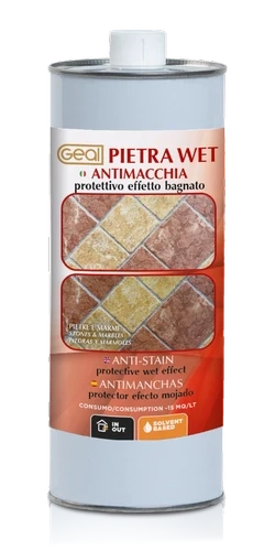 Protettivo effetto bagnato lucido per Pietra Marmo Granito Ardesia 1L Geal PIETRA WET