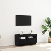 Mobile TV  con luci LED Nero Rovere 80x35x40 cm in legno ingegnerizzato