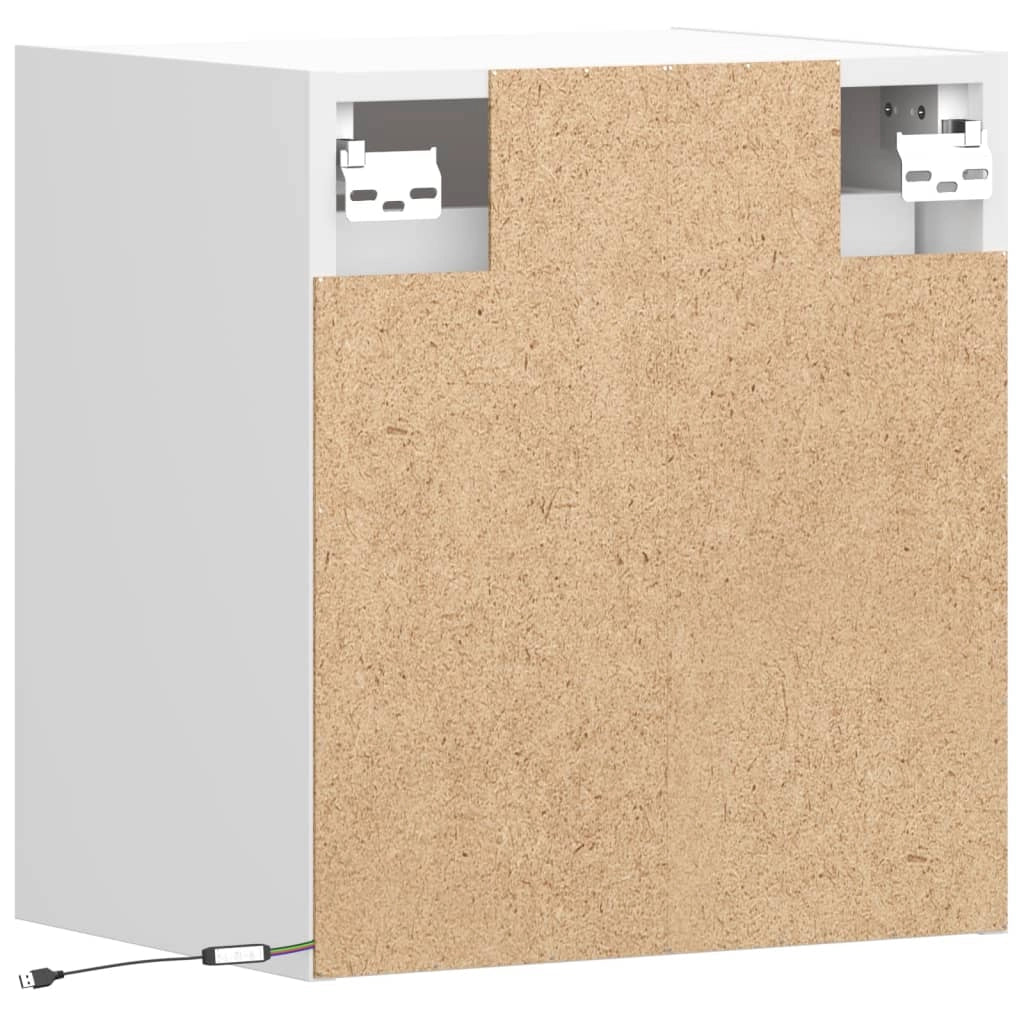 Mobile TV multimediale da parete mensola TV credenza mobile TV per sala da pranzo soggiorno camera da letto con luci LED 2 pezzi 41 x 31 x 45 cm bianco 02_0029106