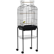 Gabbia per Uccelli da Giardino ¨C zephmum ¨C Nera, Acciaio, Legno, 46x36x130 cm