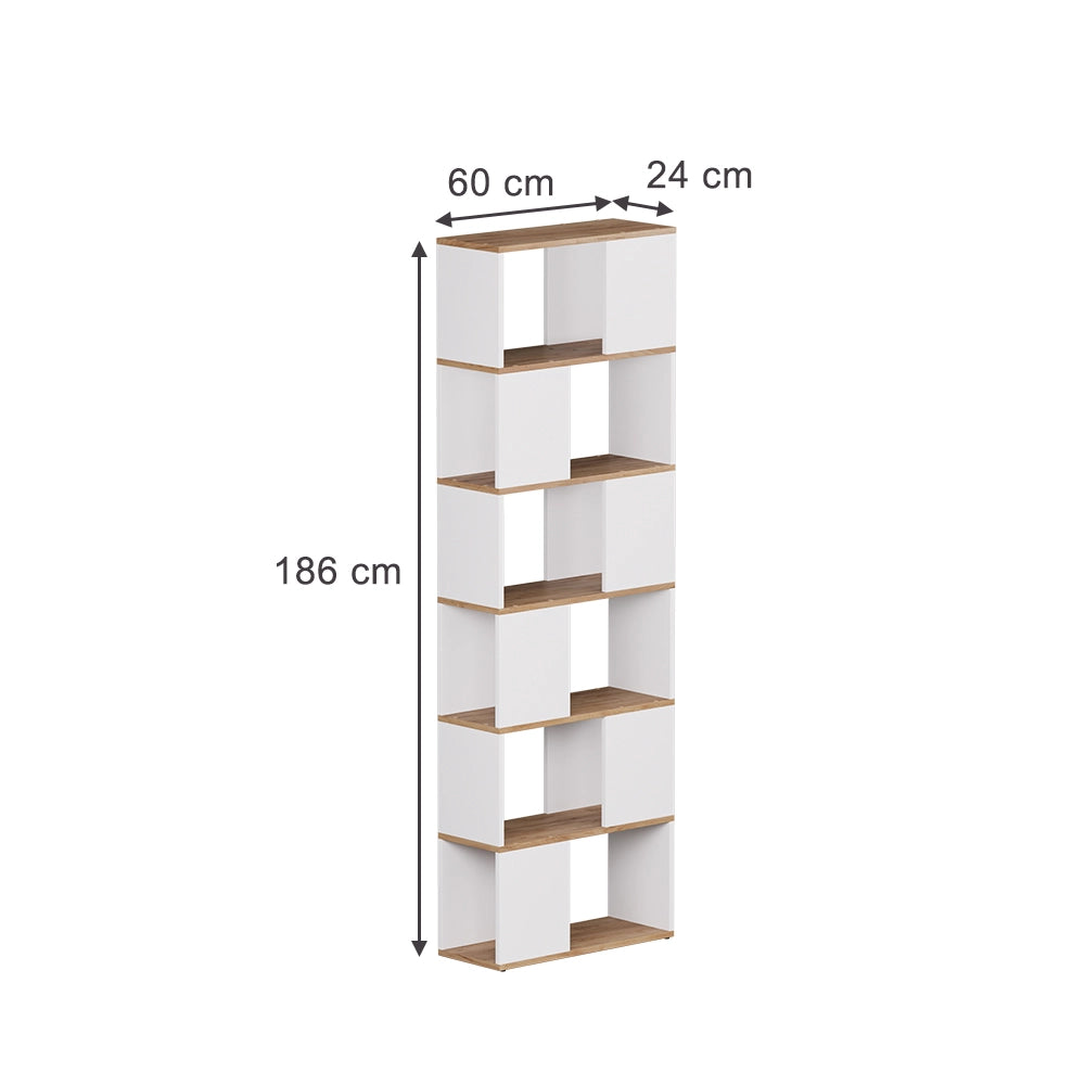 Vicco Divisorio per ambienti Rovere bianco/dorato 60 x 186 cm