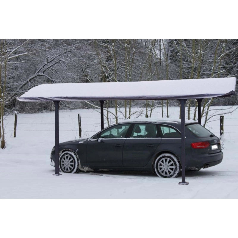 Telo protettivo per carport in alluminio 485x300 cm – PVC impermeabile 280 g/m² – grigio antracite – CARB3048 Foresta
