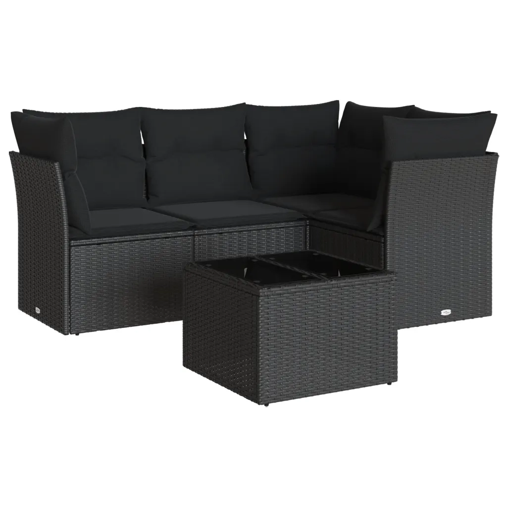 Set Divani da Giardino 5 pz con Cuscini in Polyrattan Nerocod mxl 113491
