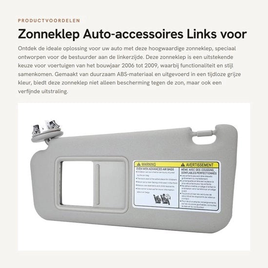 Pannello parasole in ABS per auto - sinistro - compatibile con 2006-2009 - codice prodotto 74320-42501-B2