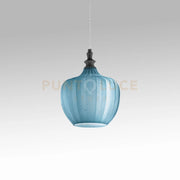 CLEOFE S/10 - LAMPADARIO SOSPESO 1 LUCE ATTACCO E27 IN VETRO COLORE COBALTO D.24CM