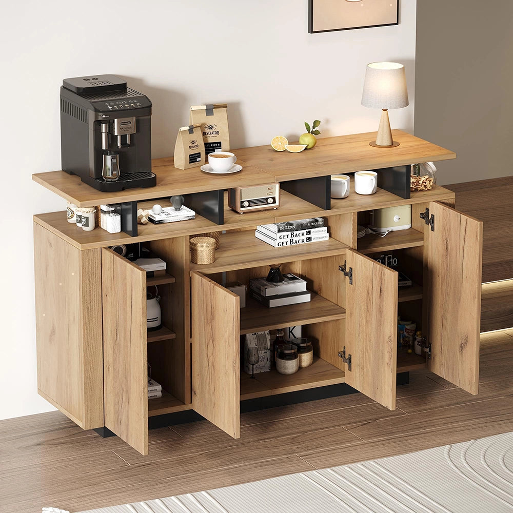 Com貌 - Xylo - 4 ante 3 ripiani 120x40x85cm colore naturale