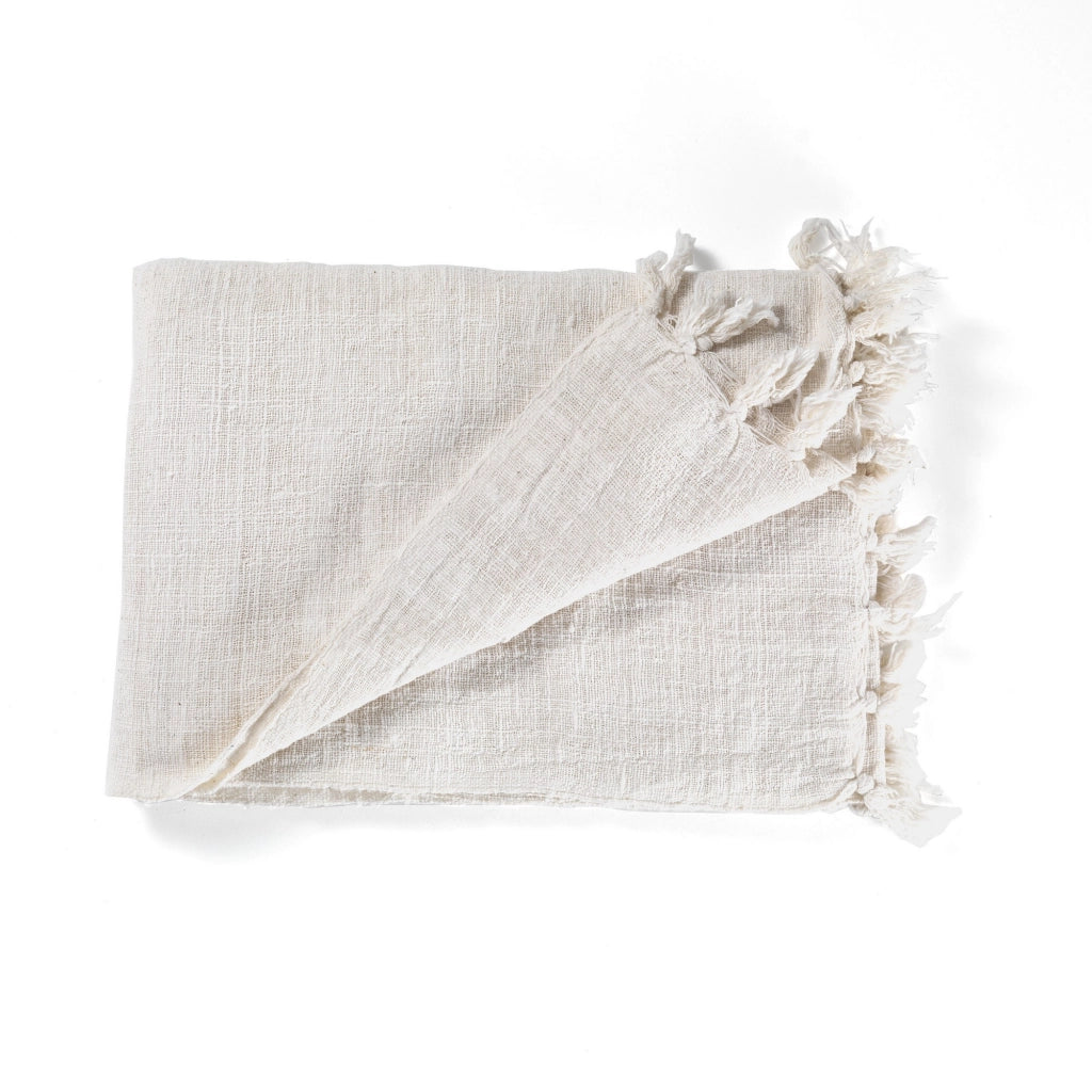 Coperta in cotone 100% bianca cm. 180 x 125