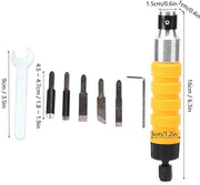 Set di utensili per lavorazione del legno elettrica - Manico giallo - Kit di utensili per falegnameria - Adatto per macchine per la rifinitura