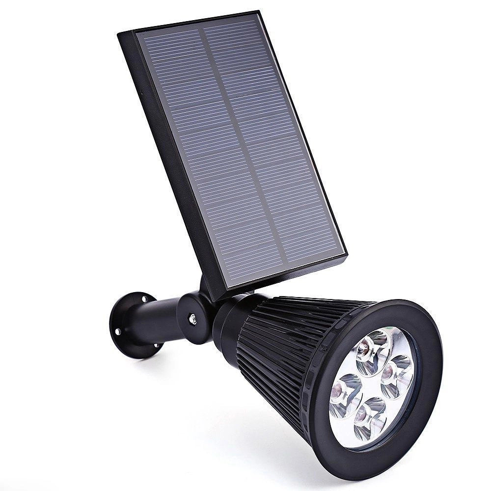 Trade Shop - Faretto Faro Led Giardino 4 Led Picchetto Pannello Energia Solare Giardino Ip65 -