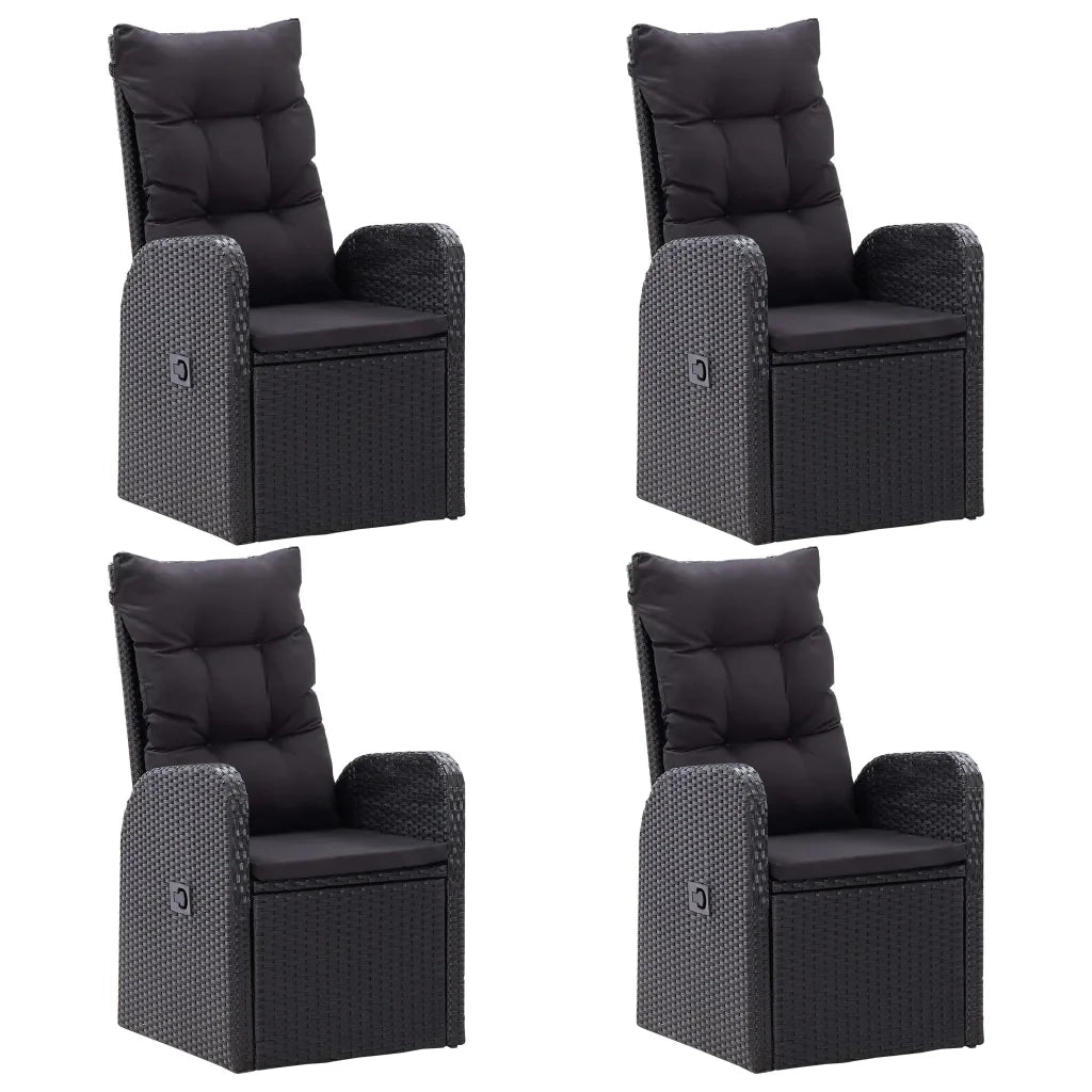 Set Mobili da Pranzo per Giardino 5 pz Nero cod mxl 41895