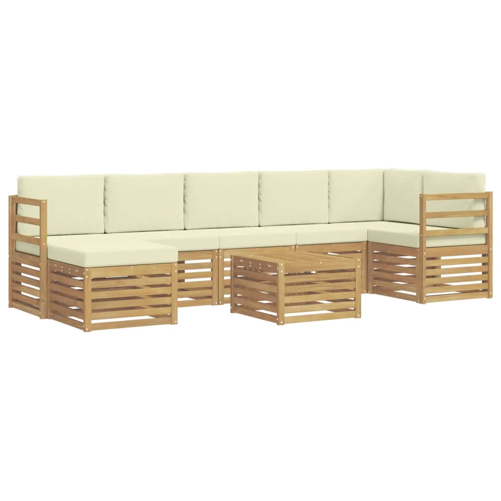 Set di divani da esterno 8 pcs Bianco e Crema 59 x 59 x 37 cm 3392215