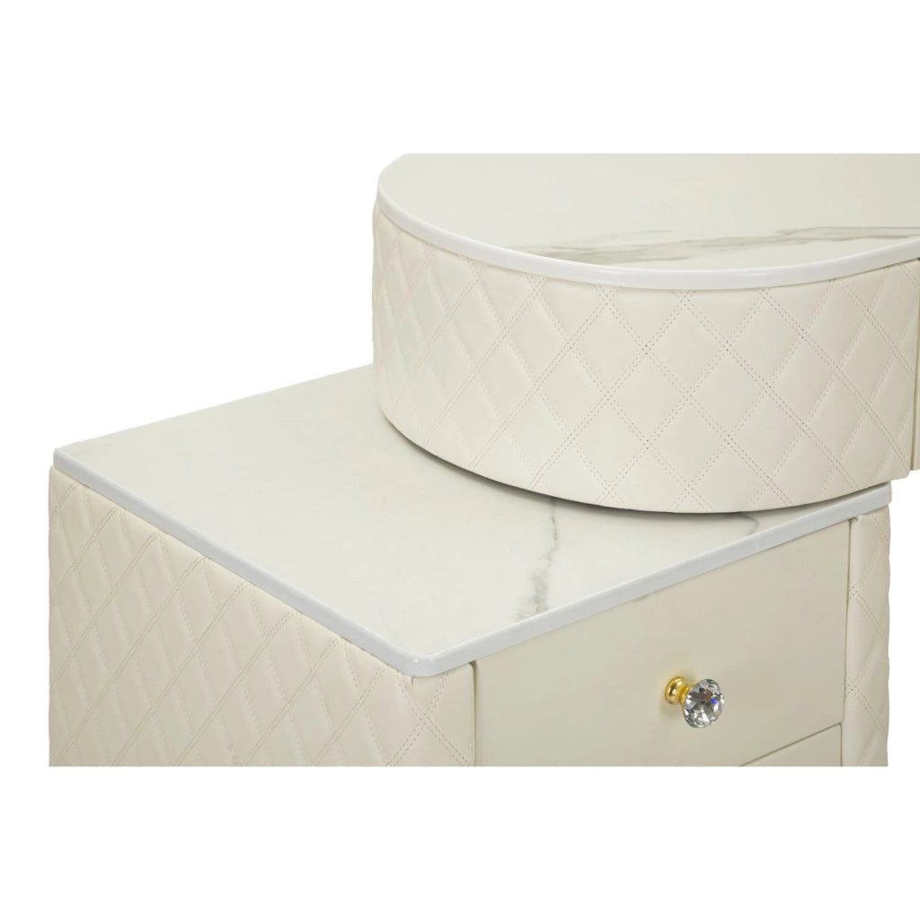 Consolle Trucco VKH21, Bianco, Legno, 120x40x75 cm
