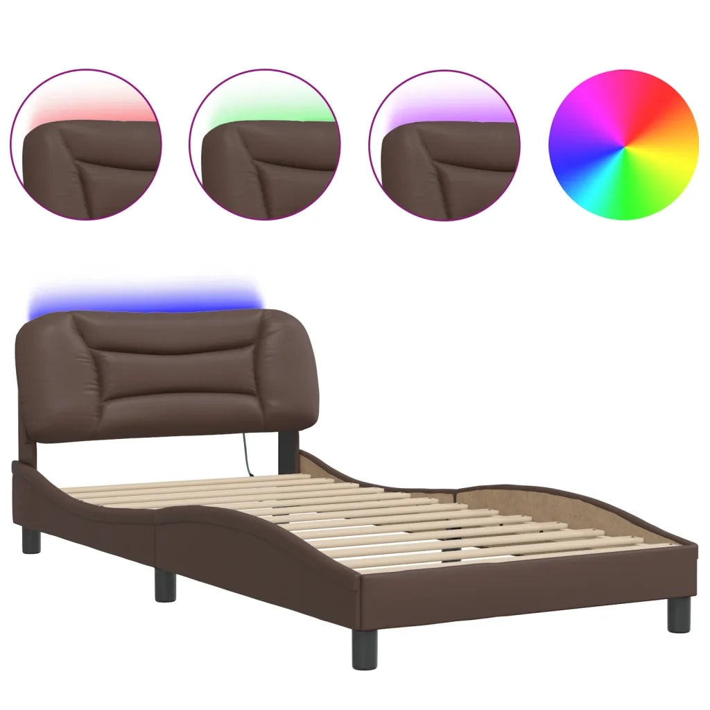 Giroletto con Luci LED Marrone 100x200 cm in Similpellecod mxl 91484