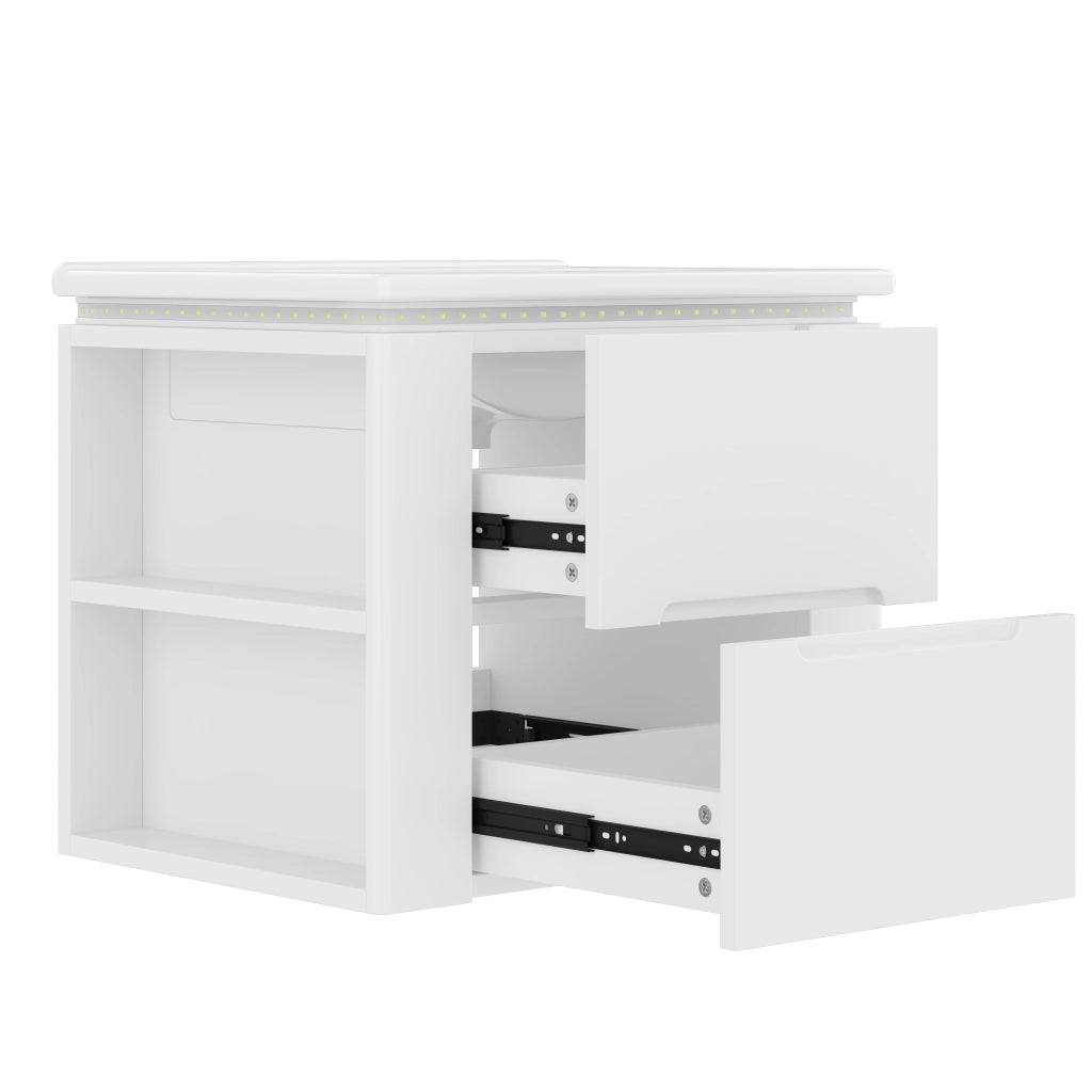 Mobile sottolavabo con 2 cassetti e illuminazione LED a sensore radar; sospeso; lavandino in ceramica integrato; bagno; bianco; 61 Ã— 46 Ã— 48.5 cm