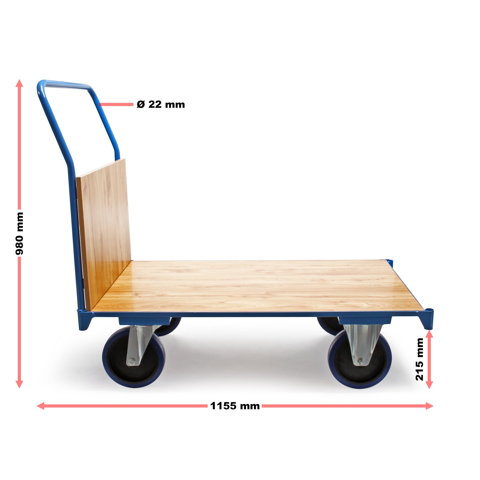 Carrello a pianale da trasporto 100 x 60 cm max 600 kg Portapacchi con ruote
