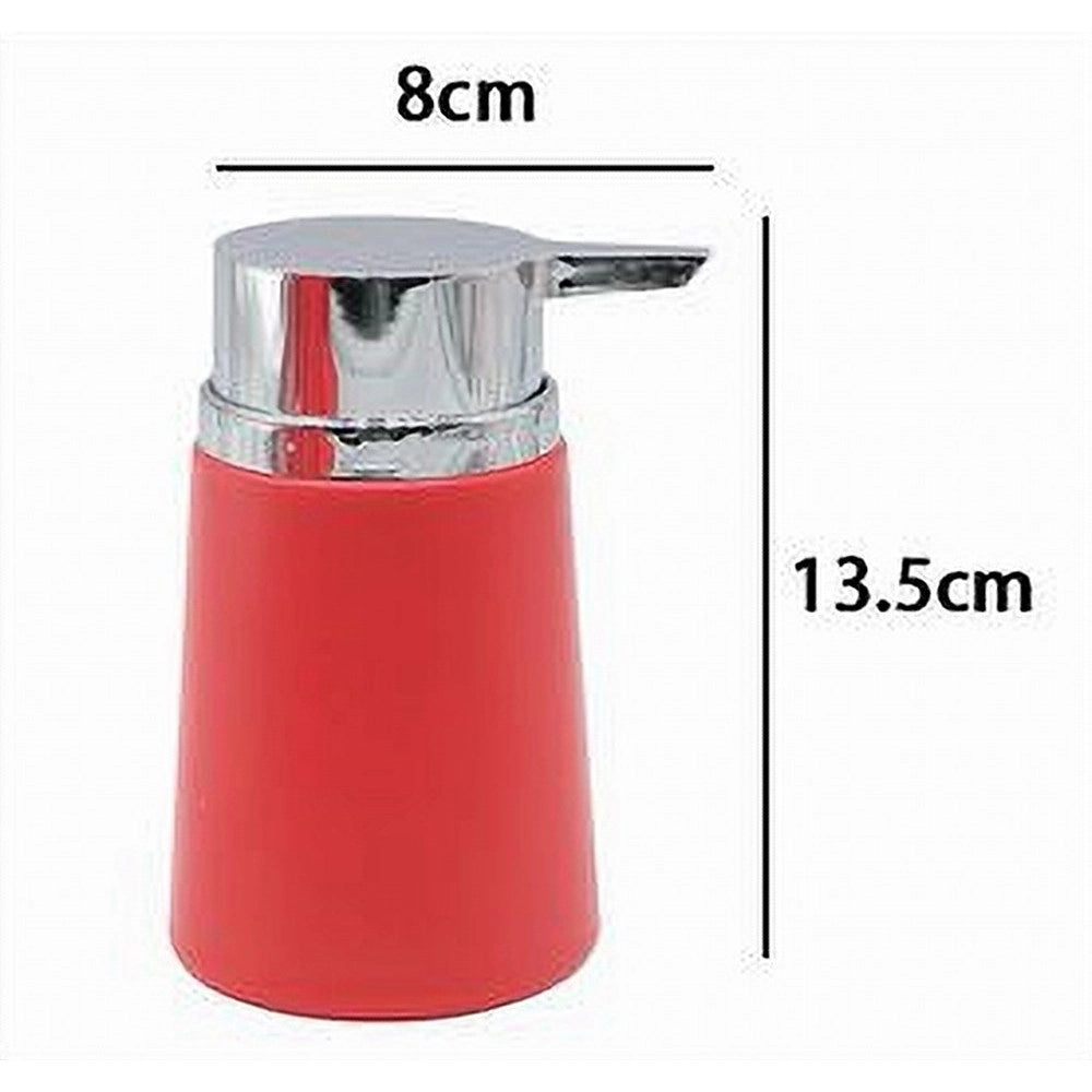 Trade Shop - Dispenser Porta Sapone Liquido Accessori Arredo Da Bagno Rosso In Plastica 69941 -