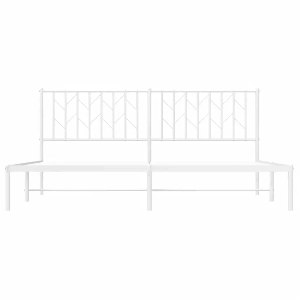 Giroletto con Testiera-Struttura Letto con testiera Metallo Bianco 183x213 cm 311124