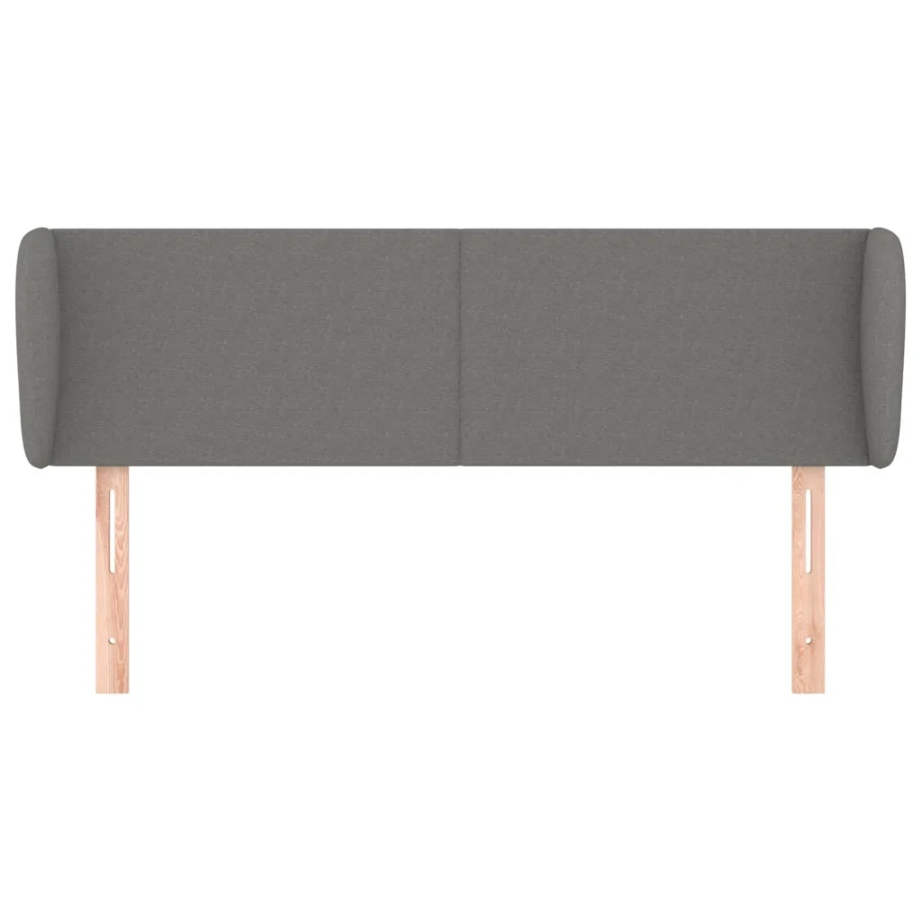 Testiera ad Orecchio-Testata con Orecchie Grigio Scuro 147x23x78/88 cm in Tessuto 476179