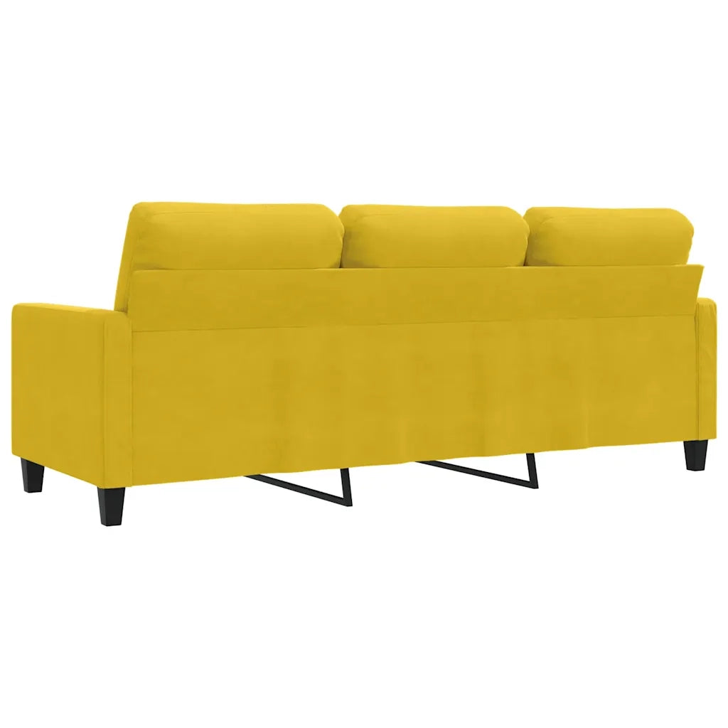 Divano a 3 Posti Giallo 180 cm in Velluto 359215