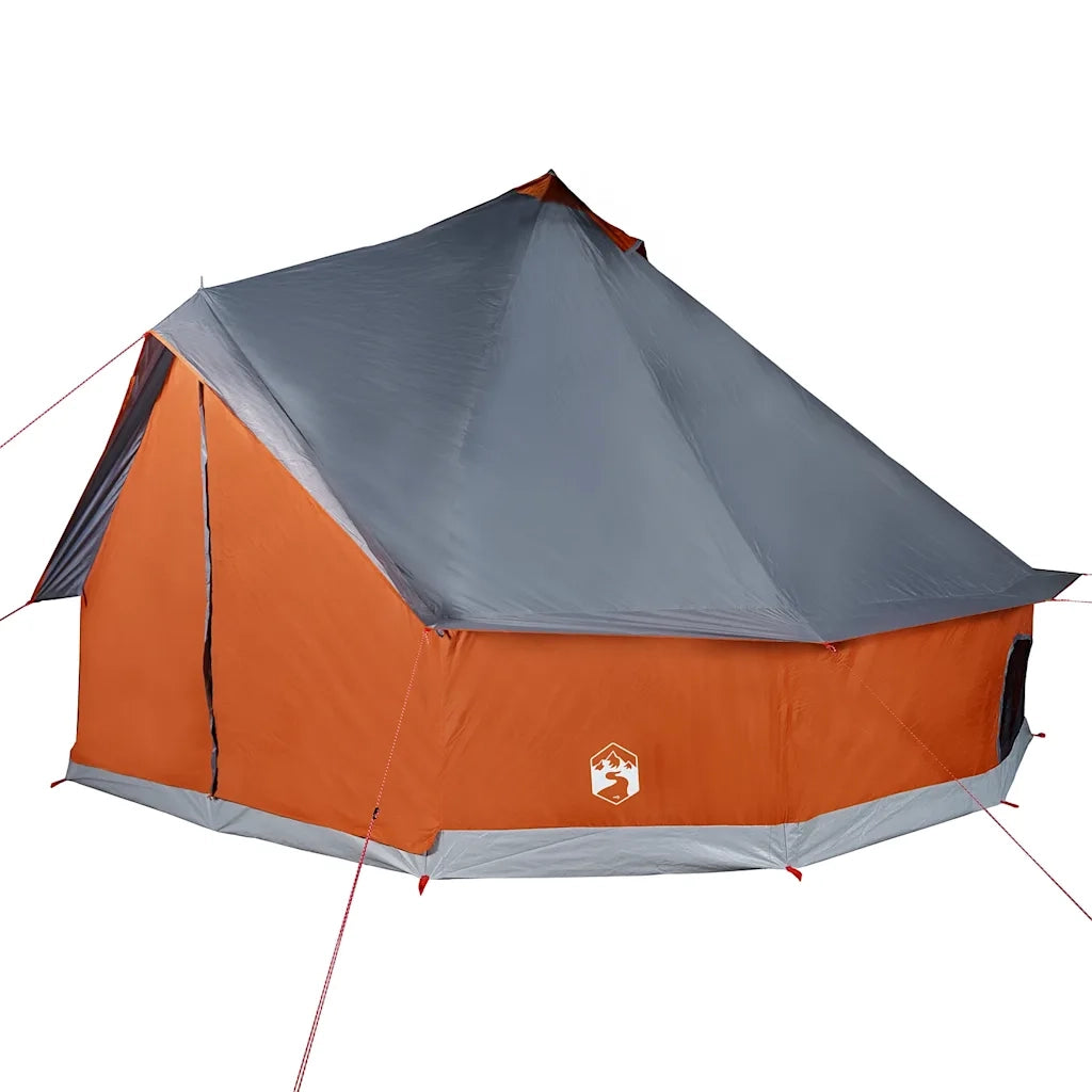 Tenda Familiare Tipi 8 Persone Grigia e Arancione Impermeabile 94590