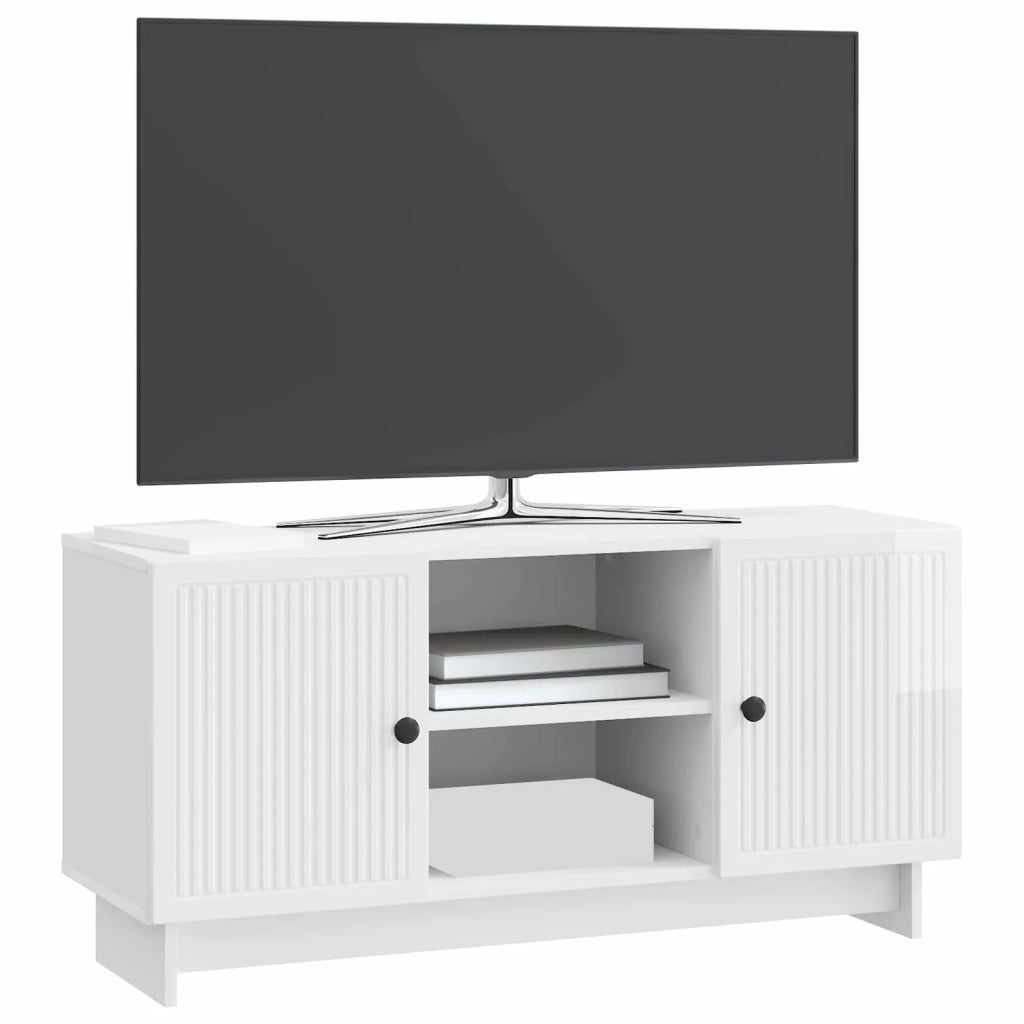 Mobile TV 102 x 34,5 x 50 cm Bianco Lucido Legno ingegnerizzato 894009