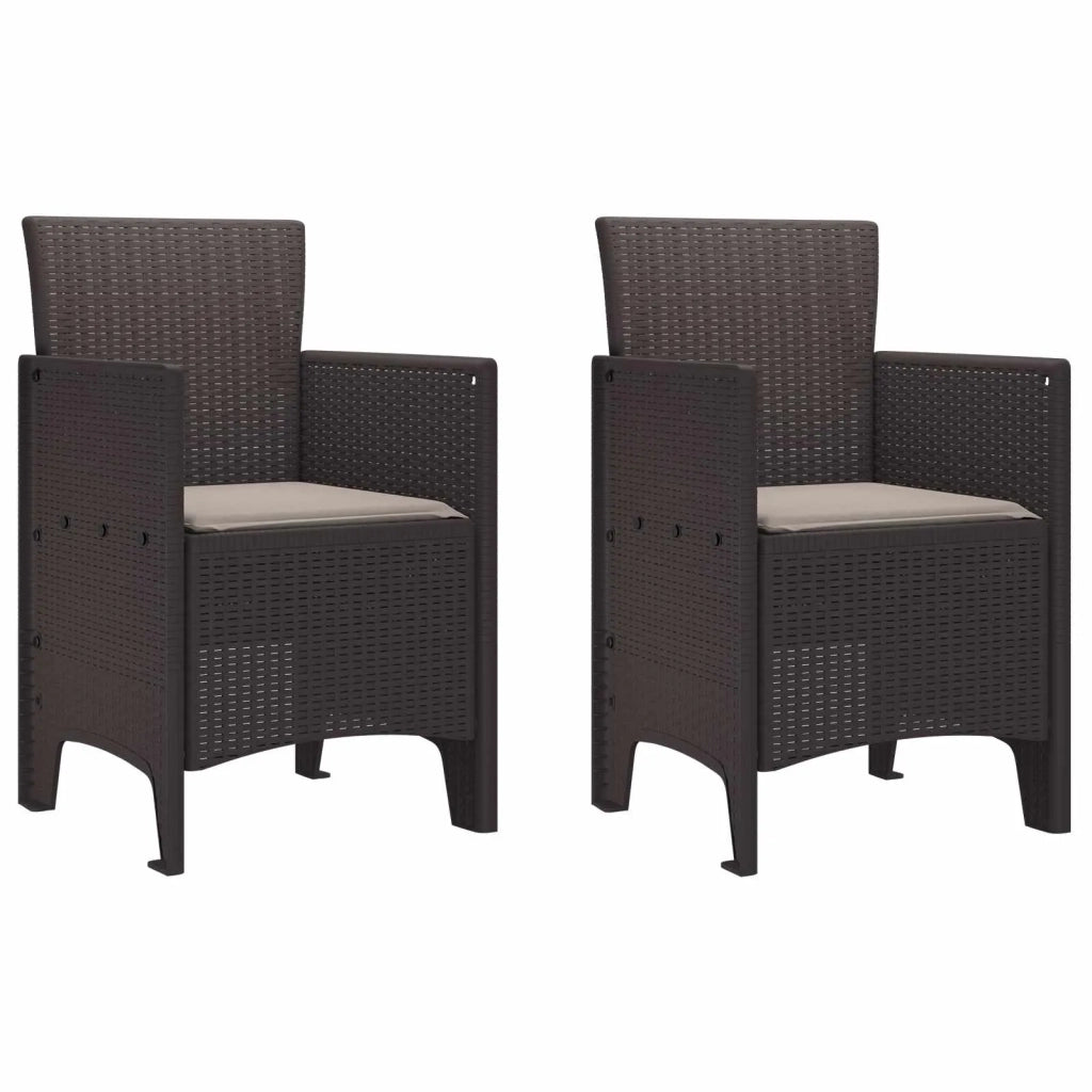 Sedia da Giardino 2 pcs Marrone 53 x 49 x 85 cm Polipropilene 847454