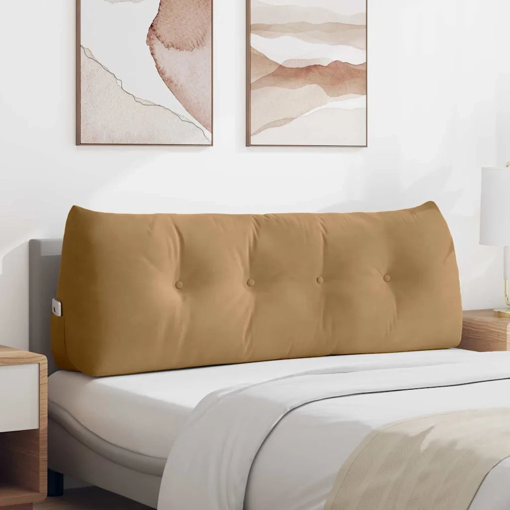 Cuscino per Schiena Marrone 140 x 24 x 50 cm Velluto 42014524