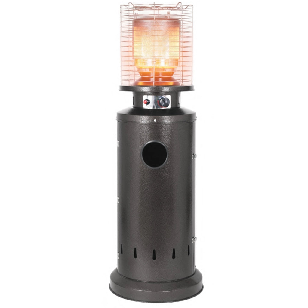 Stufa a Gas da Esterno Riscaldatore Gpl Portatile con Ruote FIRE Cilindro Arredo Riscaldante per Terrazzo Patio G Grigio