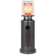 Stufa a Gas da Esterno Riscaldatore Gpl Portatile con Ruote FIRE Cilindro Arredo Riscaldante per Terrazzo Patio G Grigio