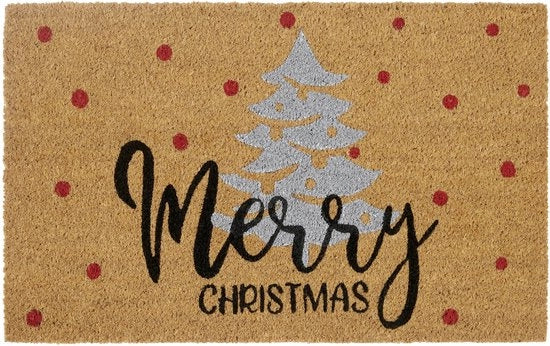 Mat Antislip in Kokosvezel per Natale - Antislip Vuilvanger Mat in Kokos per Natale, Mat in Kokos per Natale per Entrata & Spazio All'Aperto - 40x70cm