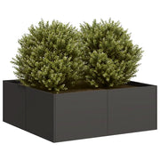 Fioriera-Vaso da Esterno-Contenitore per Piante Nera 80x80x30 cm in Acciaio
