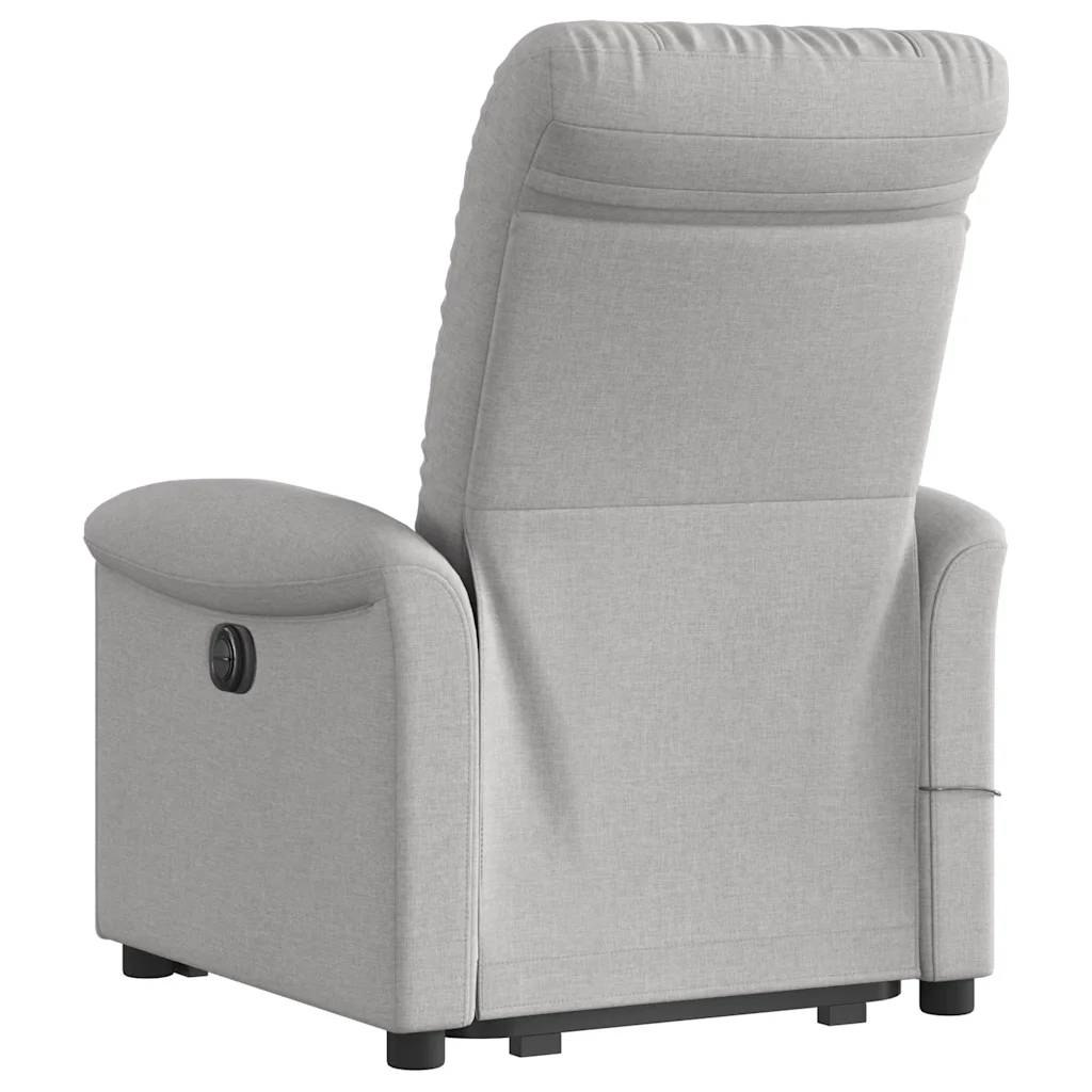 Poltrona | Sedia Relax Alzapersona Massaggi Reclinabile Grigio Nuvola Tessuto